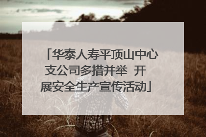 华泰人寿平顶山中心支公司多措并举  开展安全生产宣传活动