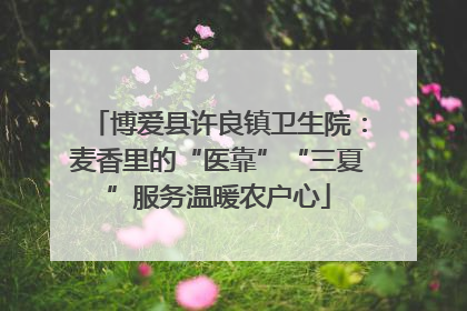 博爱县许良镇卫生院：麦香里的“医靠”“三夏”服务温暖农户心