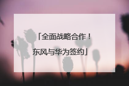 全面战略合作！东风与华为签约