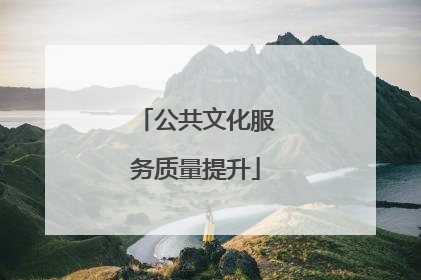 公共文化服务质量提升