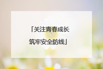 关注青春成长 筑牢安全防线