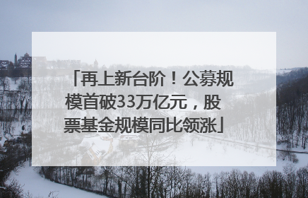 再上新台阶！公募规模首破33万亿元，股票基金规模同比领涨