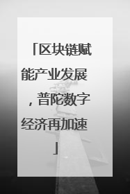 区块链赋能产业发展，普陀数字经济再加速