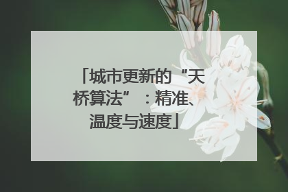 城市更新的“天桥算法”：精准、温度与速度