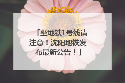 坐地铁1号线请注意！沈阳地铁发布最新公告！