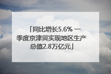 同比增长5.6% 一季度京津冀实现地区生产总值2.8万亿元