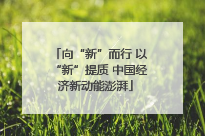 向“新”而行 以“新”提质 中国经济新动能澎湃