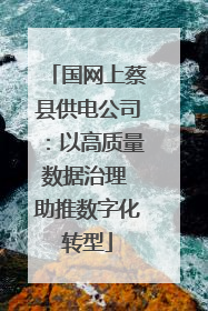 国网上蔡县供电公司：以高质量数据治理 助推数字化转型