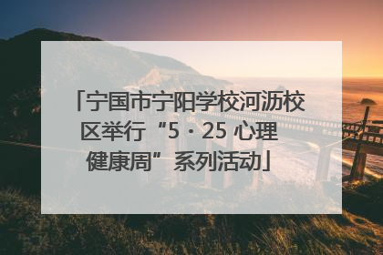 宁国市宁阳学校河沥校区举行“5・25 心理健康周”系列活动