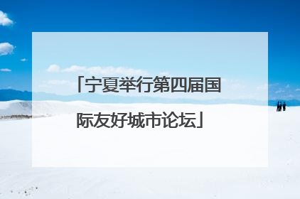 宁夏举行第四届国际友好城市论坛