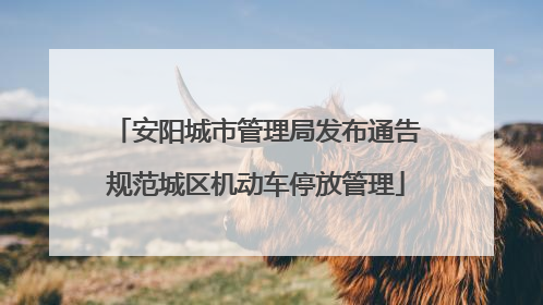 安阳城市管理局发布通告规范城区机动车停放管理