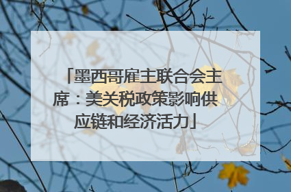 墨西哥雇主联合会主席：美关税政策影响供应链和经济活力