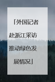 外国记者赴浙江采访推动绿色发展情况