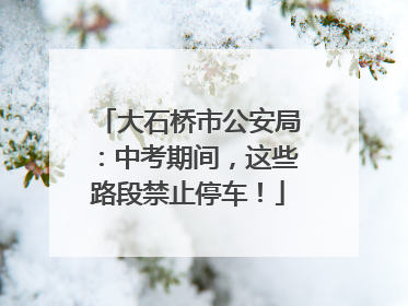 大石桥市公安局：中考期间，这些路段禁止停车！