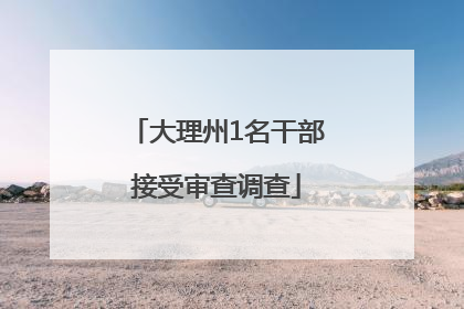 大理州1名干部接受审查调查