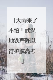 大雨来了不怕！武汉地铁严阵以待护航高考
