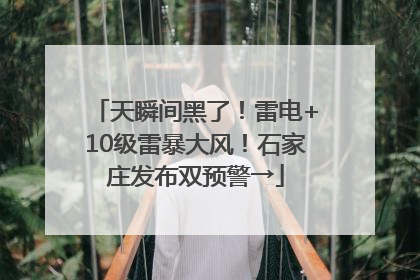 天瞬间黑了！雷电+10级雷暴大风！石家庄发布双预警→