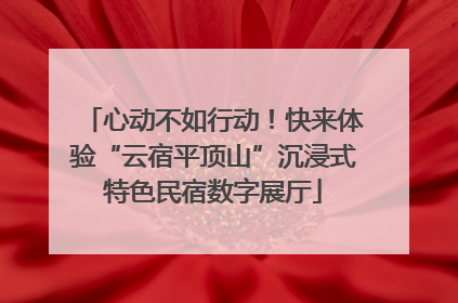 心动不如行动！快来体验“云宿平顶山”沉浸式特色民宿数字展厅