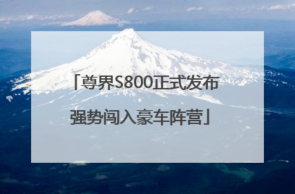 尊界S800正式发布 强势闯入豪车阵营