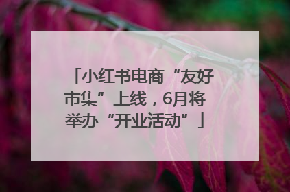 小红书电商“友好市集”上线，6月将举办“开业活动”