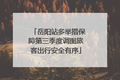岳阳站多举措保障第三季度调图旅客出行安全有序