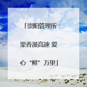 崇阳管理所：果香漫高速 爱心“鲜”万里