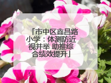 市中区鑫昌路小学：体测防近视并举 助推综合绩效提升