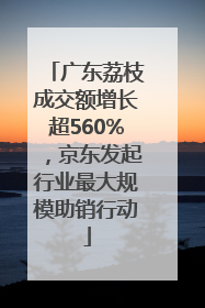 广东荔枝成交额增长超560%，京东发起行业最大规模助销行动