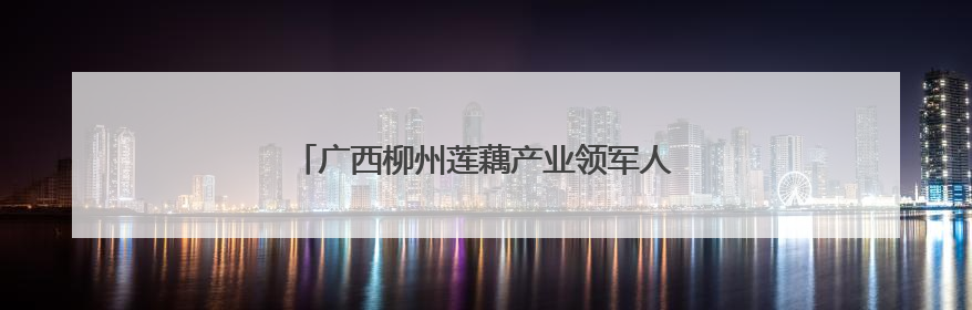广西柳州莲藕产业领军人泥土里“掘金”富乡邻