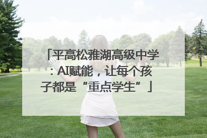 平高松雅湖高级中学：AI赋能，让每个孩子都是“重点学生”