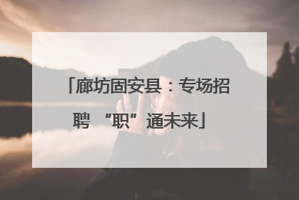 廊坊固安县：专场招聘 “职”通未来