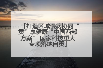 打造区域慢病协同“贡”享健康“中国西部方案” 国家科技重大专项落地自贡