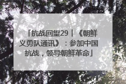 抗战回望29︱《朝鲜义勇队通讯》：参加中国抗战，领导朝鲜革命