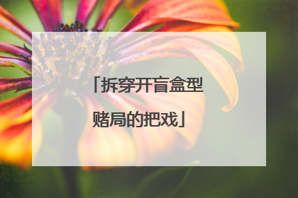 拆穿开盲盒型赌局的把戏