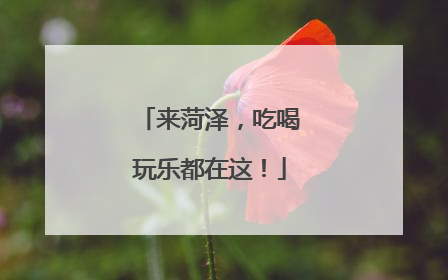 来菏泽，吃喝玩乐都在这！