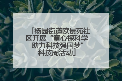 杨园街道欧景苑社区开展“童心探科学 助力科技强国梦”科技周活动