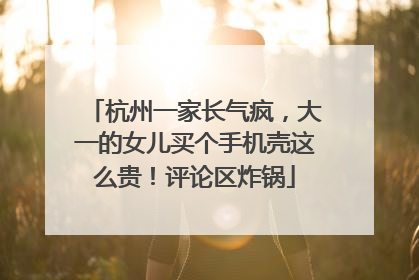 杭州一家长气疯，大一的女儿买个手机壳这么贵！评论区炸锅