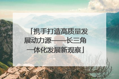 携手打造高质量发展动力源——长三角一体化发展新观察
