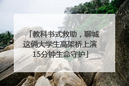 教科书式救助，聊城这俩大学生高架桥上演15分钟生命守护