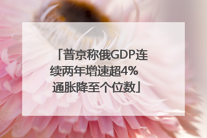 普京称俄GDP连续两年增速超4% 通胀降至个位数
