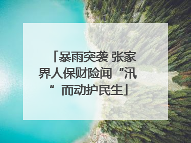 暴雨突袭 张家界人保财险闻“汛”而动护民生