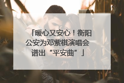 暖心又安心！衡阳公安为邓紫棋演唱会谱出“平安曲”