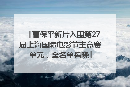 曹保平新片入围第27届上海国际电影节主竞赛单元，全名单揭晓