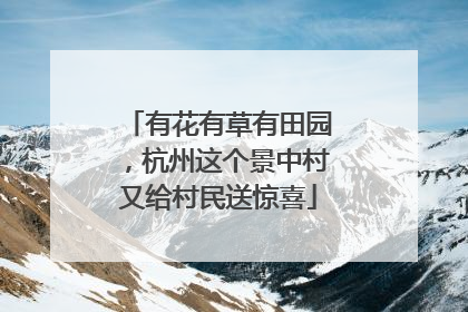 有花有草有田园，杭州这个景中村又给村民送惊喜