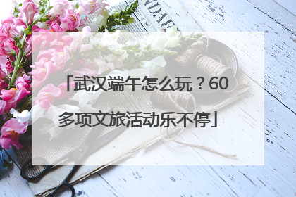 武汉端午怎么玩？60多项文旅活动乐不停