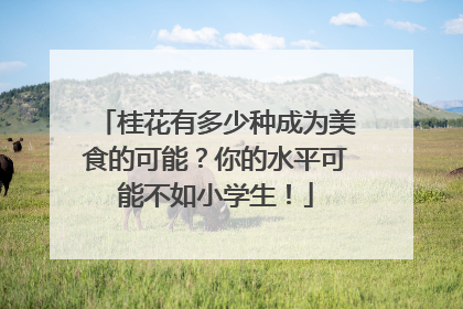 桂花有多少种成为美食的可能？你的水平可能不如小学生！