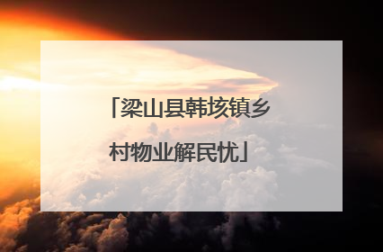 梁山县韩垓镇乡村物业解民忧