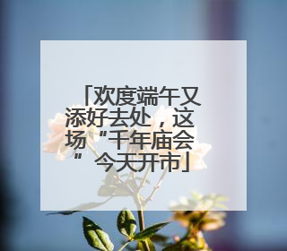 欢度端午又添好去处，这场“千年庙会”今天开市