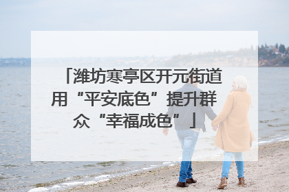 潍坊寒亭区开元街道用“平安底色”提升群众“幸福成色”