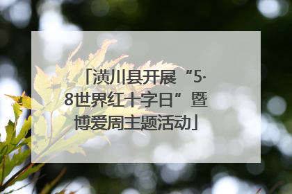 潢川县开展“5·8世界红十字日”暨博爱周主题活动